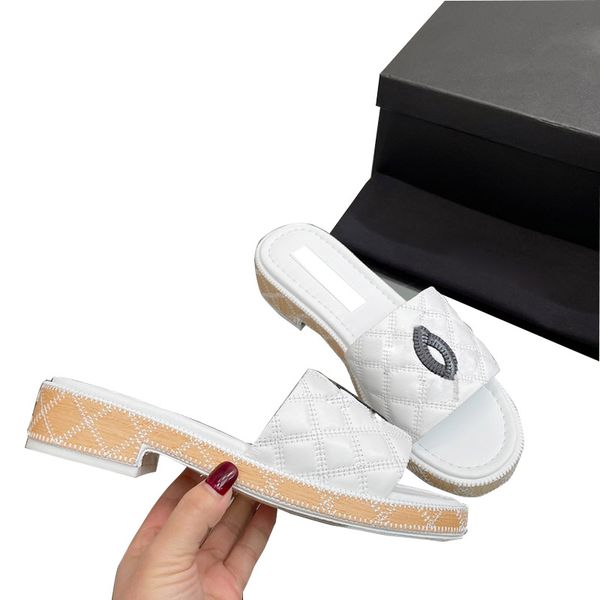 

cowhide womens platform low heels slipper slip on sandals designer slide retro black mules summer outdoor flip flops beach shoe ladies loafe
