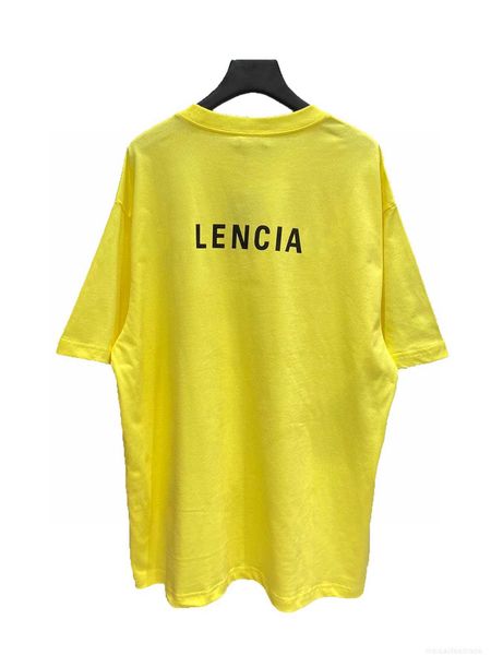 

plush t shirt designer luxury coats balciga version ss summer front back printed letters ins men's and women's casual short sleeve, Black