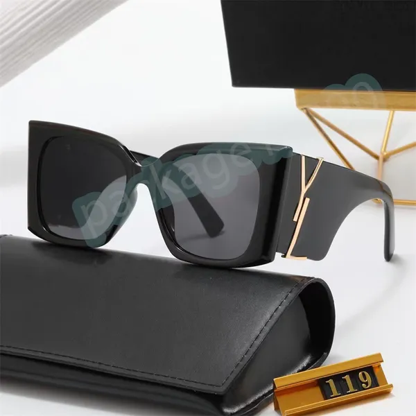 

Designer Brand Men Sunglasses 119 for Black Brands Women Sun Glasses UV Protection Fashion Sunglass Letter Casual Eyeglasses with Box Very Good