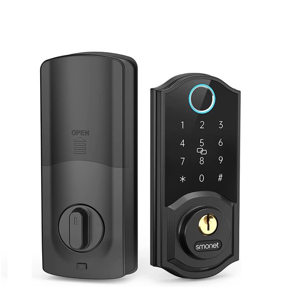 

smonet biometric fingerprint smart door lock wifi electronic keypad ic fob unlock keyless entry front door locks for home office