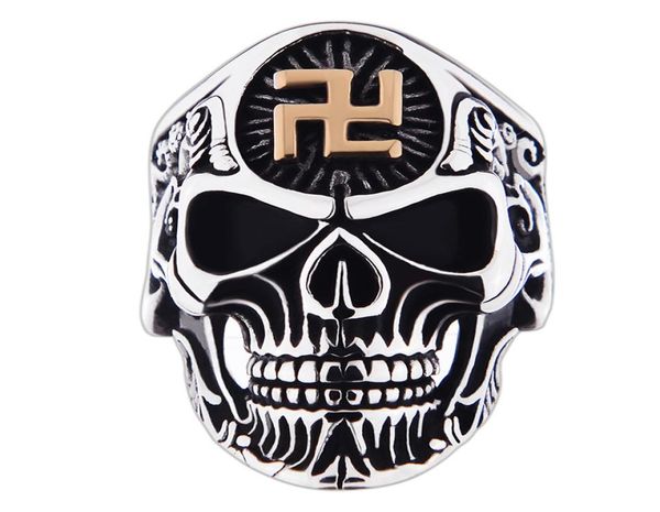 

stainless steel big skull ring for men jewelry vintage style rings rings for 2757002, Silver