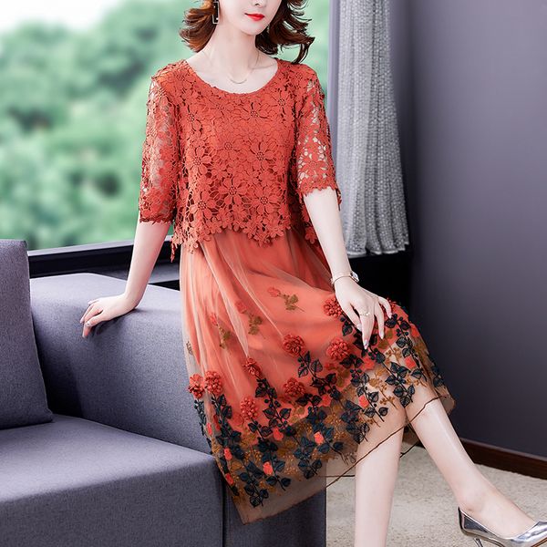 

casual dresses high street natural silk floral embroidery midi dress summer casual vintage loose beach dress women elegant party vestidos 23, Black;gray
