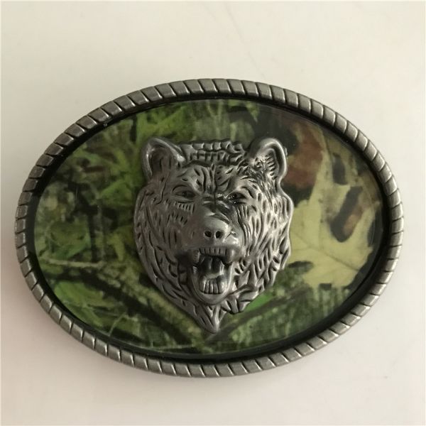 

classic wolf head western cowboy belt buckles for fashion men belts accessories, Slivery;black