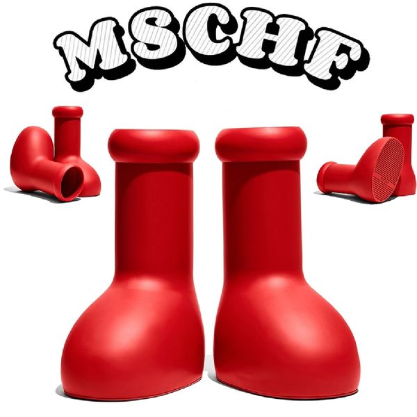 

2023 mschf astro boy big red boots cartoon rubber eva fashion men women rain boots platform extra large shoes round toe, Black