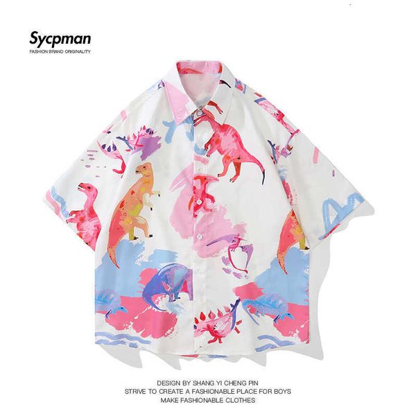 

men's t-hirt men and women caual thirt spring summer breathable printer plu ize caual for american ummer fried treet mall dinoaur fahio, White;black