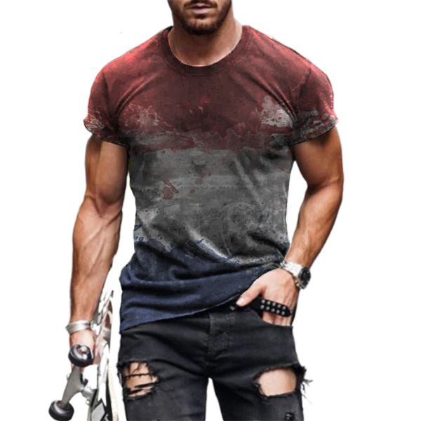 

men's t-shirts summer fun men's t-shirts unique creative design tricolor mix dye 3d printing crew neck short sleeve street style p, White;black