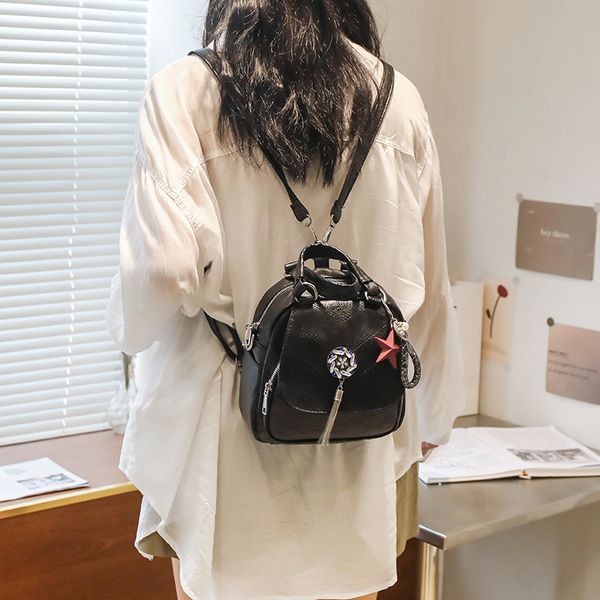 

women men backpack style genuine leather fashion casual bags small girl schoolbag business lapbackpack charging bagpack rucksack sport&outdo