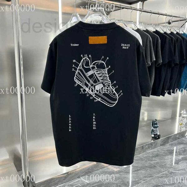 

men's plus size sweatshirts popular 22ss letter printed t shirts tee sweatshirt fashion high street short sleeves summer casual t-shirt, Black;brown