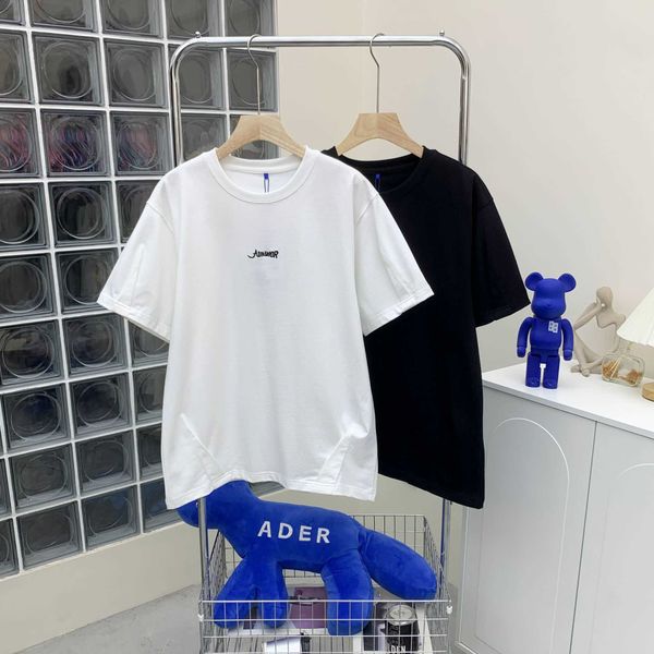 

women's t-shirt ader chest embroidered letters short sleeve round neck loose casual korean china-chic brand men and women lovers t-shir, White