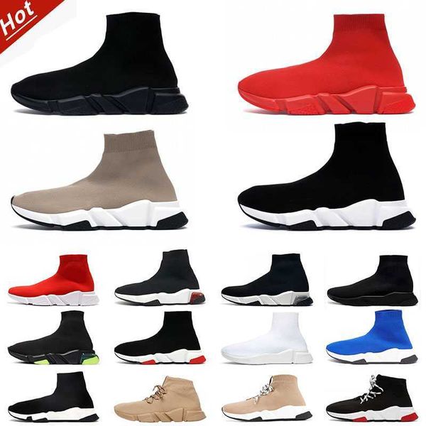 

sock shoes speed trainer mens womens sneakers graffiti triple black white full red lace-up triple beige clear sole volt blue luxury casual k