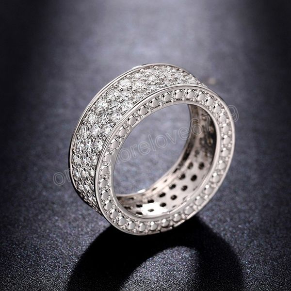 

simple women's wedding rings micro paved cz stone silver color bling bling female accessory fashion jewelry