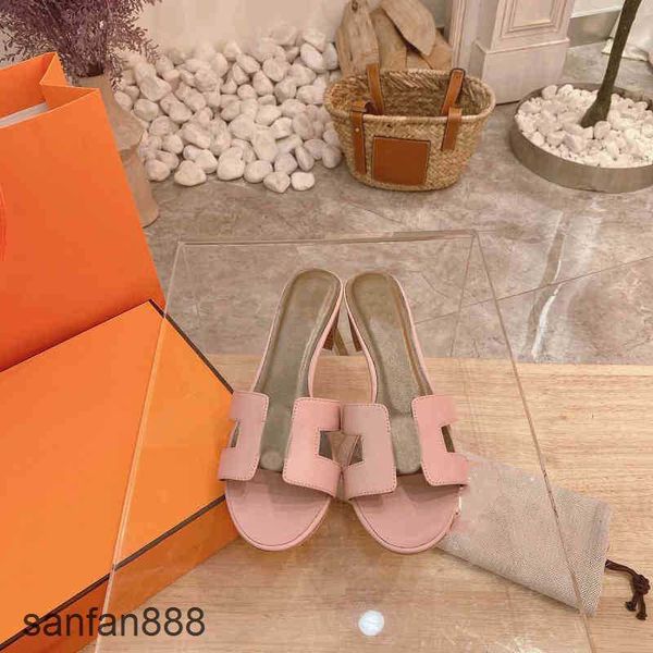 

original designer hemres slippers slippers sliders luxury leather h erme designer ladies sandals summer flat shoes fashion beach wo rekb wit, Black