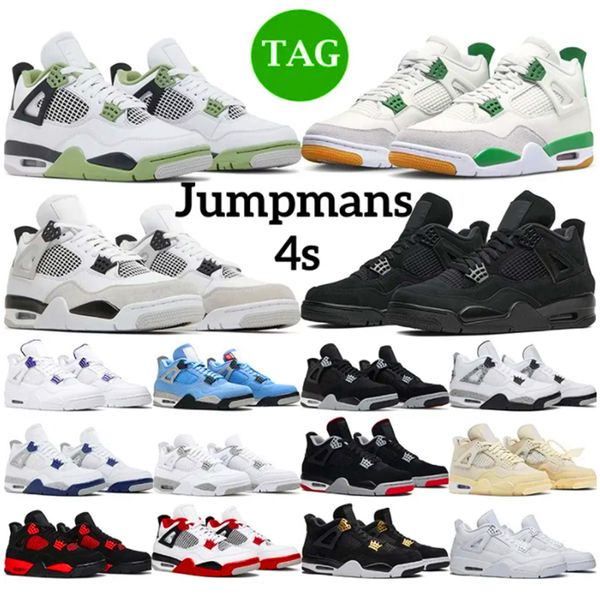 

sandals with box pine green jumpman 4 retro basketball shoes for men women black cat 4s basketball sneaker outdoor j4 designer sneakers jord