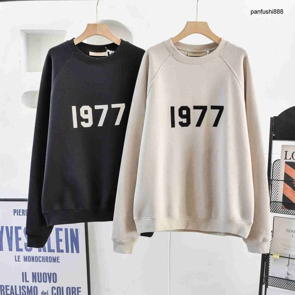 

fos casual sweater fos double thread suede sweater men's essen 1977 winter couple pullover long sleeve coat, Black