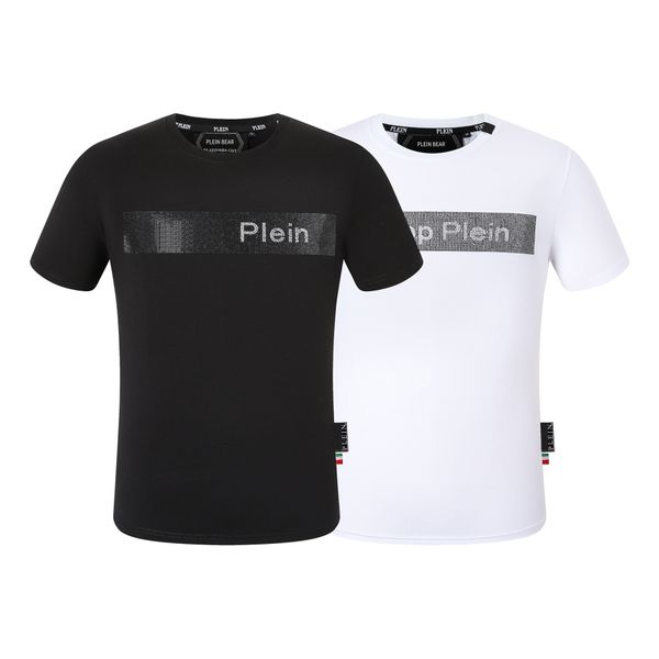 

plein bear t shirt mens designer tshirts brand clothing rhinestone pp skull men t-shirt round neck ss snake plein with crystals hip hop tshi, White;black