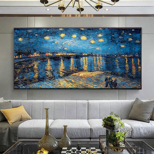

Living room decoration painting World famous painting Sofa background Wheat field oil painting Living room dining room banner board hanging painting