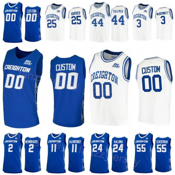 

basketball college 11 ryan kalkbrenner jersey creighton bluejays 23 trey alexander 55 baylor scheierman 2 ryan nembhard 24 arthur kaluma fre, Black