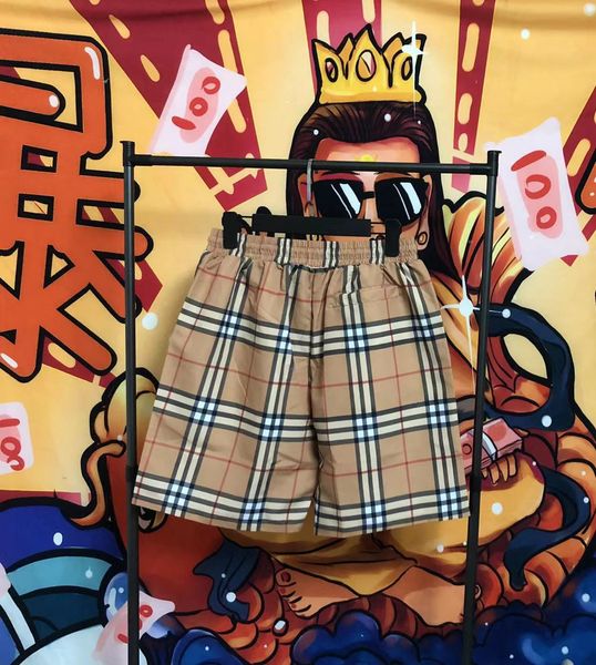 

2023 mens womens designer summer beach shorts cotton fashion plaid printed drawstring pants relaxed homme casual streetwear sweatpants asian, White;black