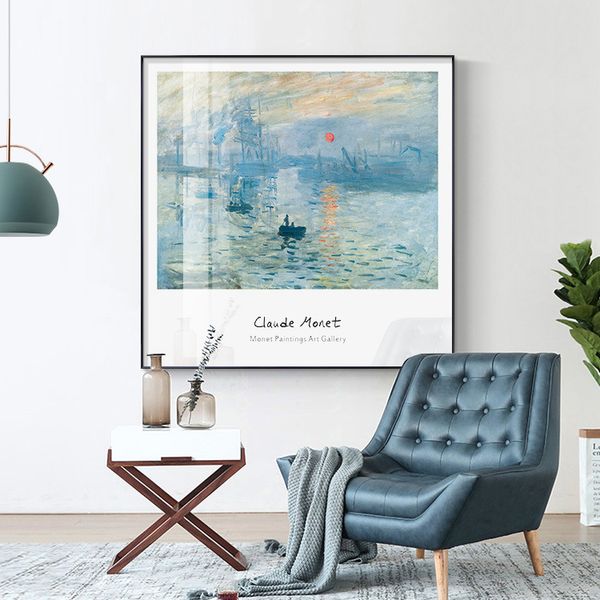 

Famous painting: Monet, sunrise, impressionism, Nordic decorative painting, hanging painting, modern living room, bedroom, dining room, water lily, landscape, oil painting