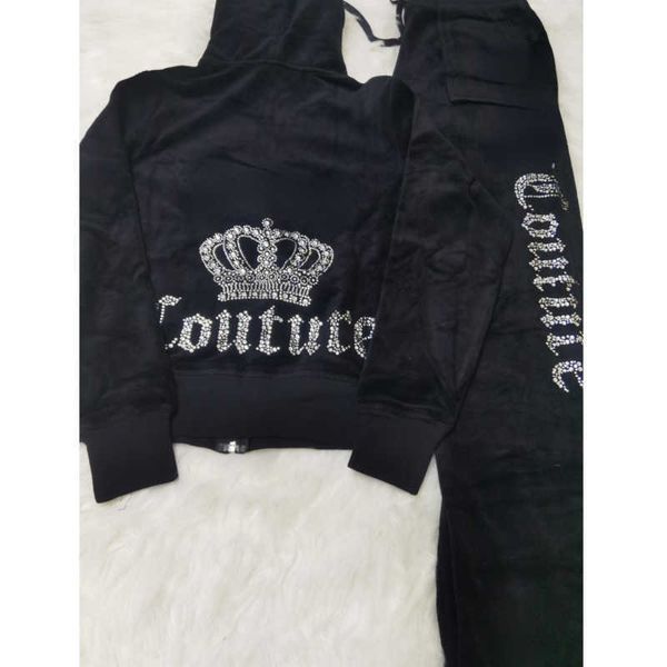 

yiciya juicy wholesale - 2023 sell tracksuit velvet women velour sweatshirt sewing suits outfit two piece set met hoodie pants suit womens y, Gray