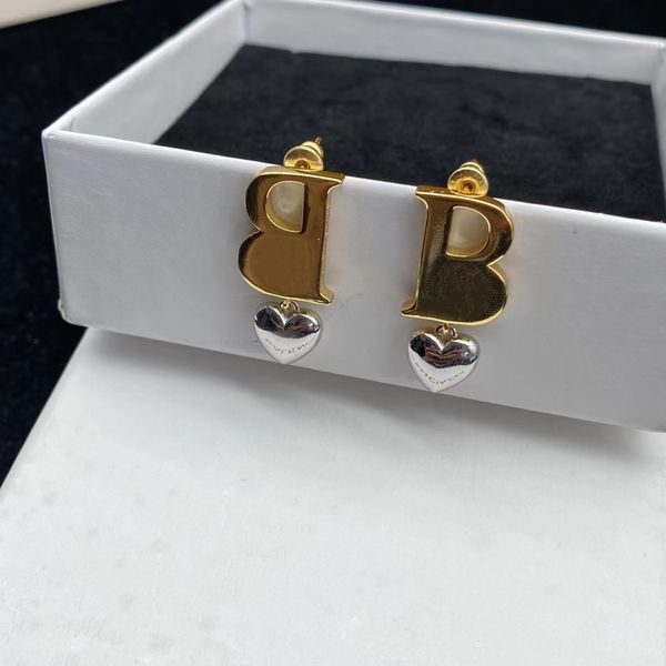 

charm new gold lettering silver love pendant earrings, Golden