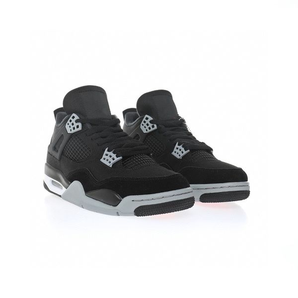 

basketball designer shoes jumpman 4 retro black canvas men casual lifestyle shoes with original box