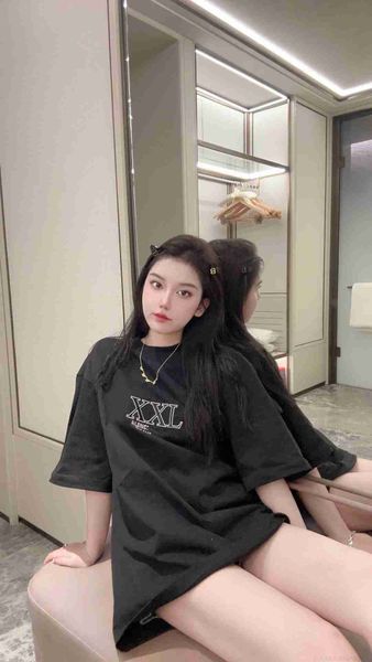 

plush t shirt designer luxury coats balciga b edition paris xxxl short tshirt washed old half sleeve fashion brand loose unisex, Black