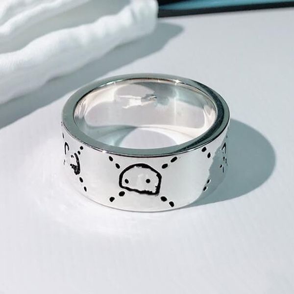 

brand rings for woman man heart ring enamel designer rings circlet fashion jewelry with box, Silver