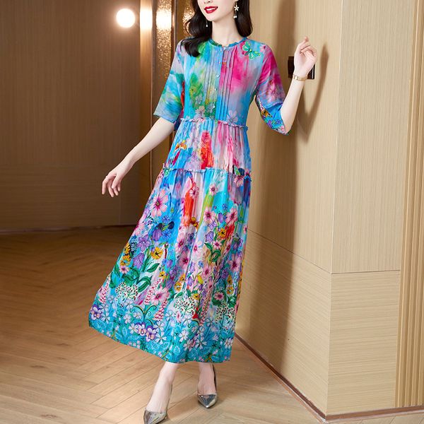 

casual dresses summer floral rayon maxi vacation dress women boho fashion boho beach sundress korean elegant bodycon casual party vestidos 2, Black;gray
