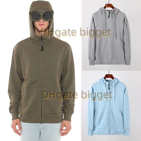 

man cp hooded sweatshirt zip cardigan casual hoodie with lens patch, Black