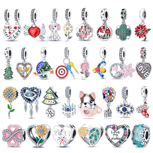 

925 siver beads charms for pandora charm bracelets designer for women heart sunflower, Bronze;silver