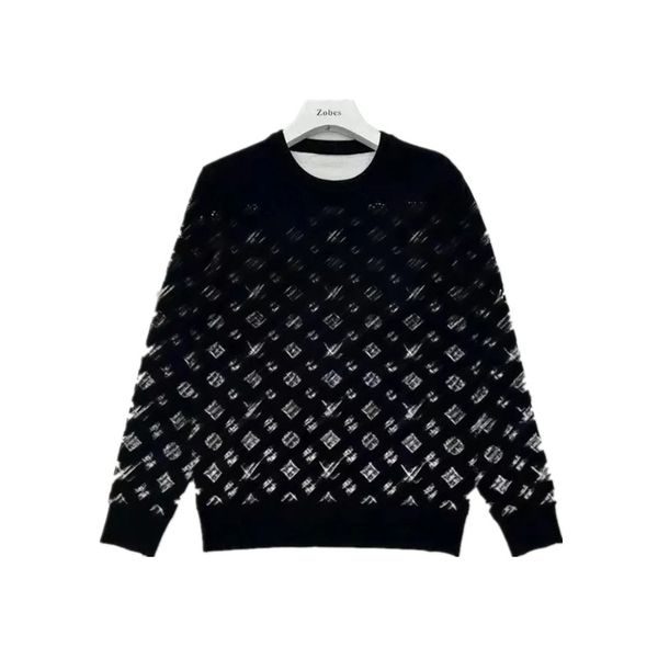 

men sweater classic fashion letter pattern autumn winter long sleeve mens sweaters casual crew neck contrast color -3xl, White;black