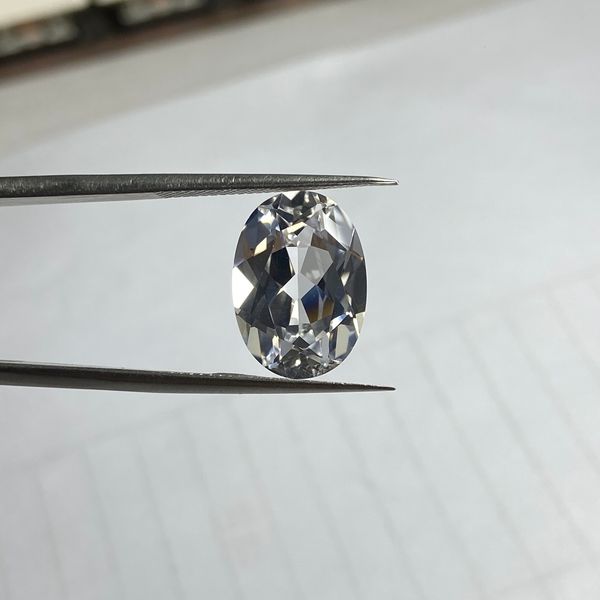 

loose diamonds 10x14mm oval shape 5a quality hand cut 77 gemstone corundum white sapphire 230320, Black