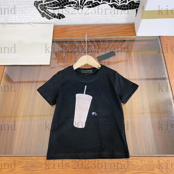 

girls black tees 2023ss children cotton t-shirt luxury boys outfit kids high-end t-shirts summer designer tees round neck cotton eco-friend, Blue