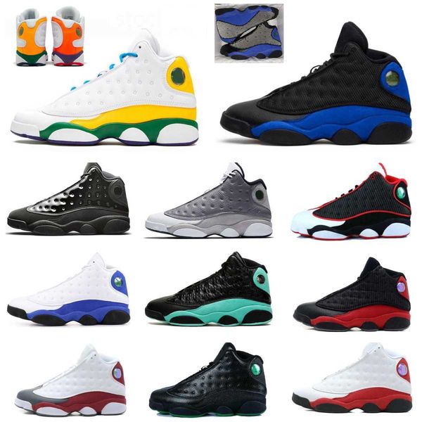 

2023 with box jumpman 13 basketball shoes black flint 13s del sol playground navy university blue cat court purple starfish retros women men
