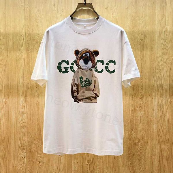 

2023 summer new luxury women t-shirt cartoon printed letter short sleeve loose comfy streetwear ladies clothes designer, White;black