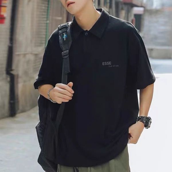 

mens designer t shirt letters printed polo shirt women tshirt summer trend short sleeve casual shirts cotton loose high street tee shirt, Black;brown
