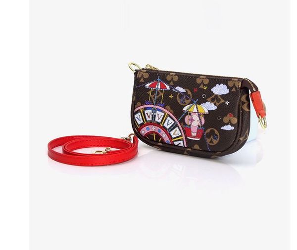 

2023 cross body new women's chain printing bag cute small bag crossbody wallet handbag