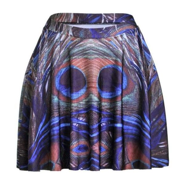 

3d peacock feather women pleated skirts tennis bowling bust shorts skirts slim female fitness sport apparel a style4417177, Black;red
