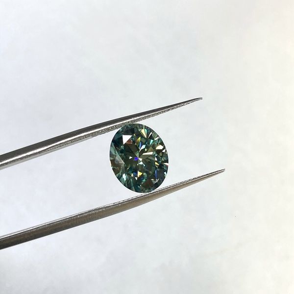 

loose diamonds meisidian 8x10mm 4 karat oval cut green gemstone diamond stone 230320, Black