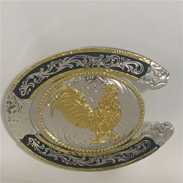 

golden chicken western cowboy belt buckles for fashion men belts accessories, Slivery;black