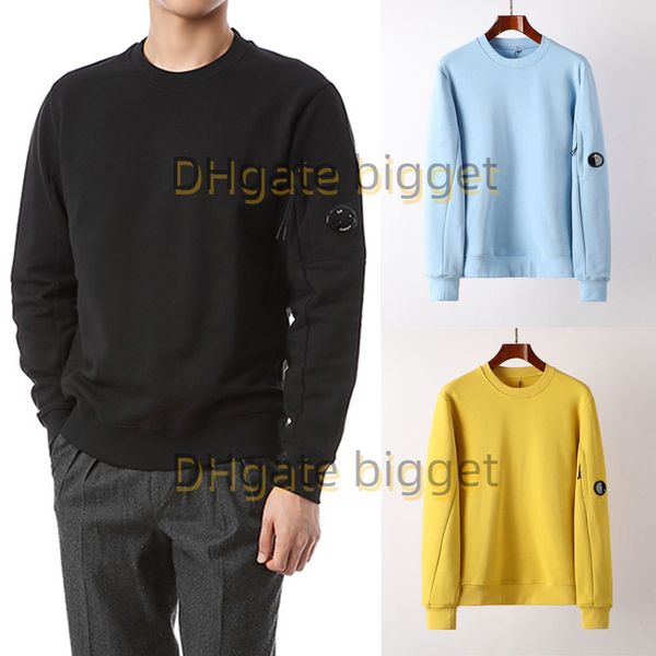 

man hoodie lens patch light fleece crew neck sweatshirt pullover, Black
