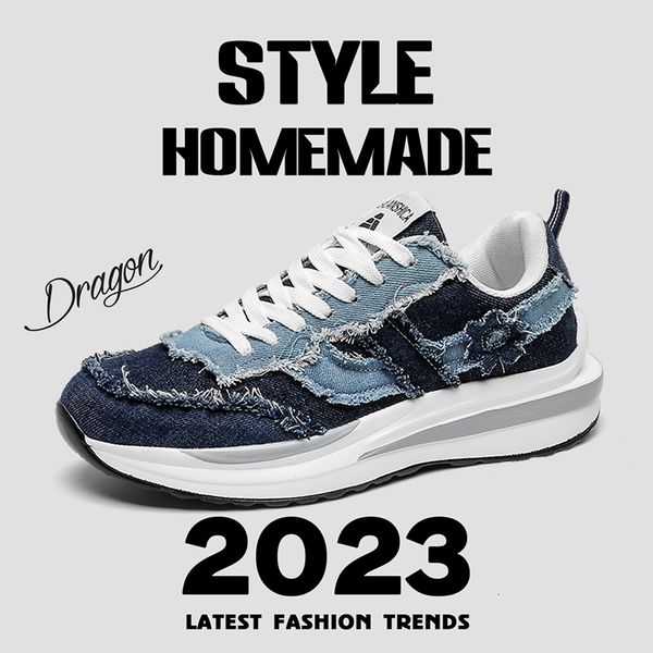 

dress shoes denim stitching sneakers men women casual zapatillas mujer 2023 230321, Black