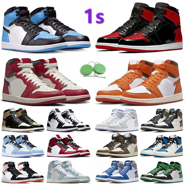 

jumpman 1 1s mens basketball shoes unc toe bred patent starfish dark gold 3 true blue lost found lucky green men women trainers sports sneak