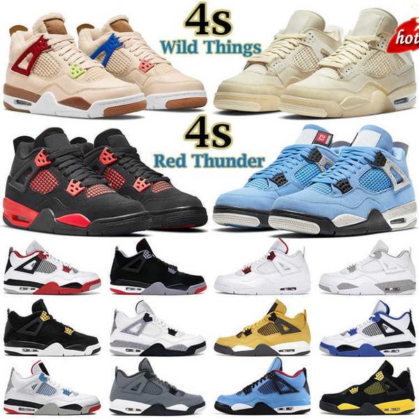

2023 hiking footwear running shoes 2023 mens women basketball shoes 4s jumpman 4 red thunder wild things university blue black cat fire moto