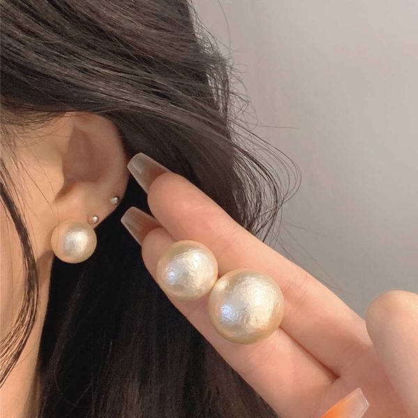 

charm senior french vintage cotton pearl earring temperament gentle fairy joker daily tenderness earrings for women jewelry gift g230320, Golden