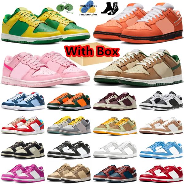 

with box panda low running shoes men designer sneakers orange lobster tan green triple pink foam reverse brazil unc mens womens dunks lows o