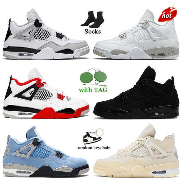 

2023 j4 og 4s basketball shoes jumpman 4 military white oreo fire red black cat university blue sail off bred sports trainers wild