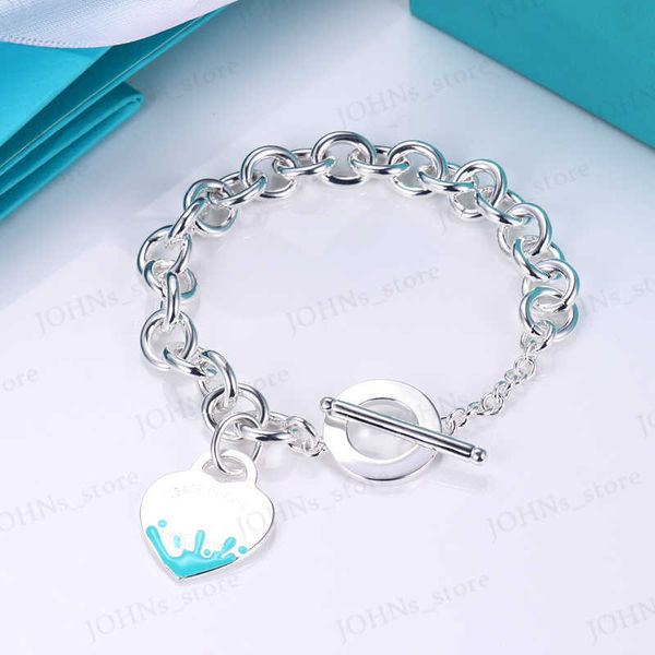 

link chain 2023 ladies chain bracelet necklace luxury designer classic heart set 925 link girls valentine's day love gift jewelry whole, Black