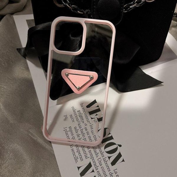 Transparent Phone Case Luxury Designer Inverted Triangle P Letter Fashion Shockproof Cover for iPhone 14 pro max 13 case 12 Mini 11 14Plus XSMax XR 7P 8P Mobile Sh XMS3